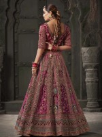 Deep Pink Premium Lycra Velvet Lehenga Choli